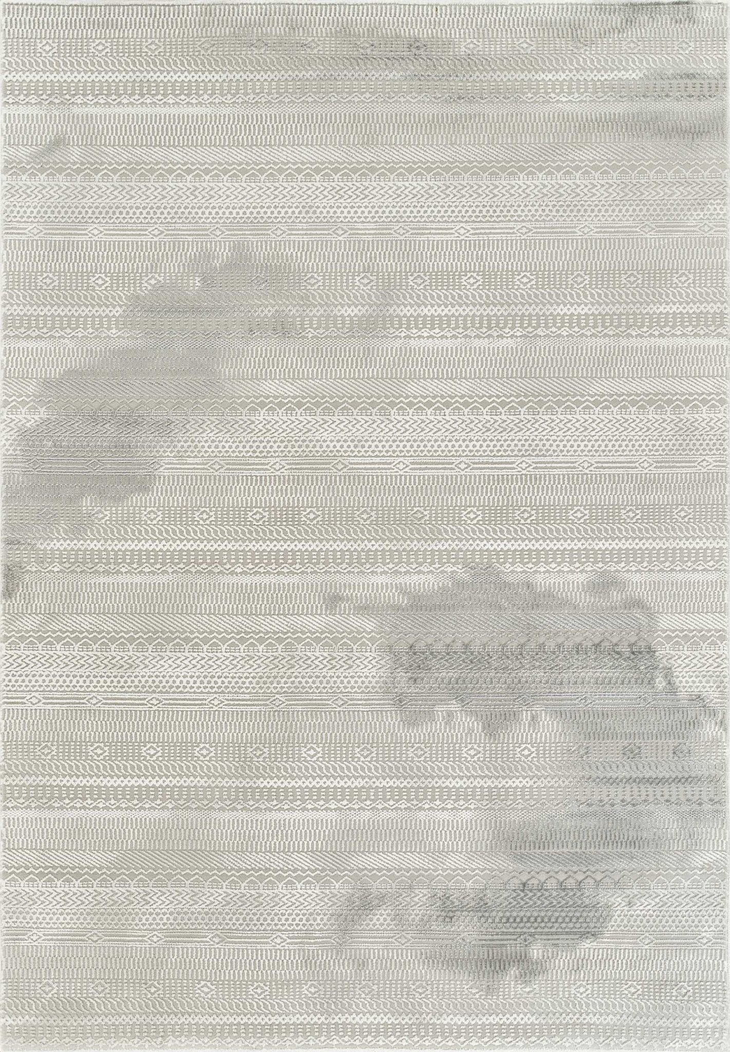 230x160cm modern area rug in cream and silver tones