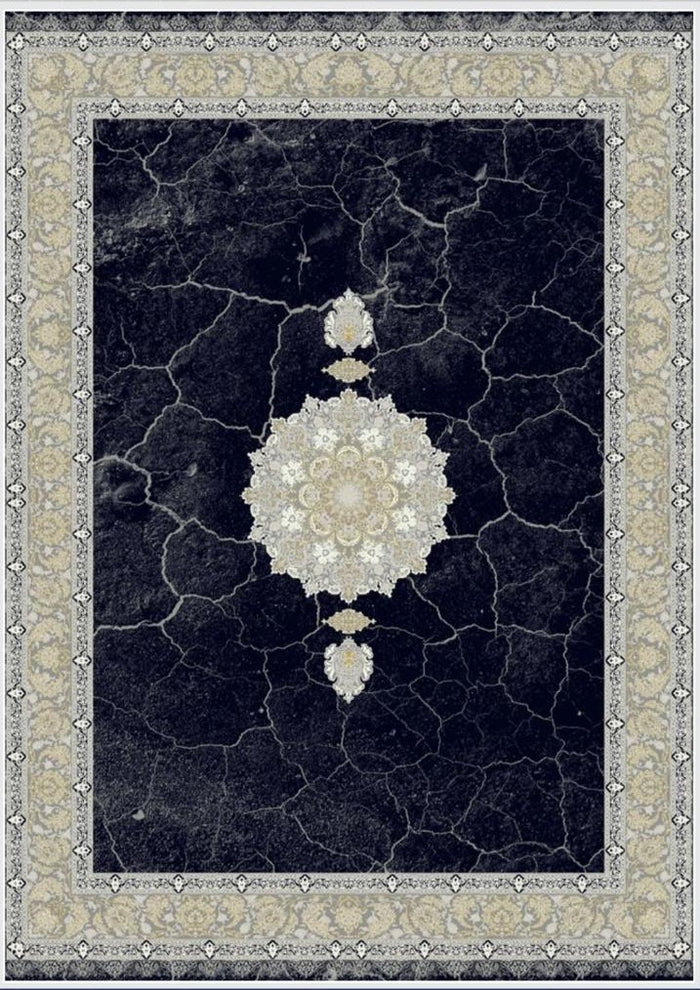Mashad 802098 Traditional Persian Area Rug Dark Blue