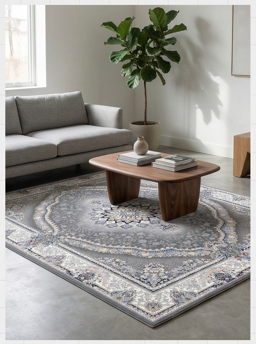 Kamand Traditional Persian Area Rug Smoky - living room styling 4 - Australian Rugs