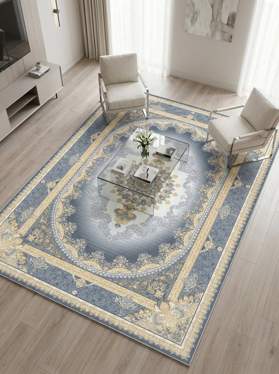 Mashad 723502 Grey Traditional Persian-Style Area Rug & Hallway Runner – Machine-Made, Turkey