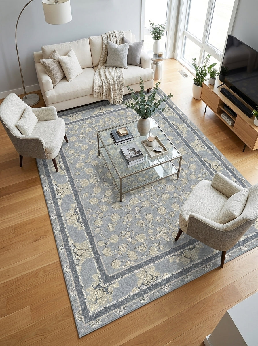Aysa Traditional Persian Area Rug Silver