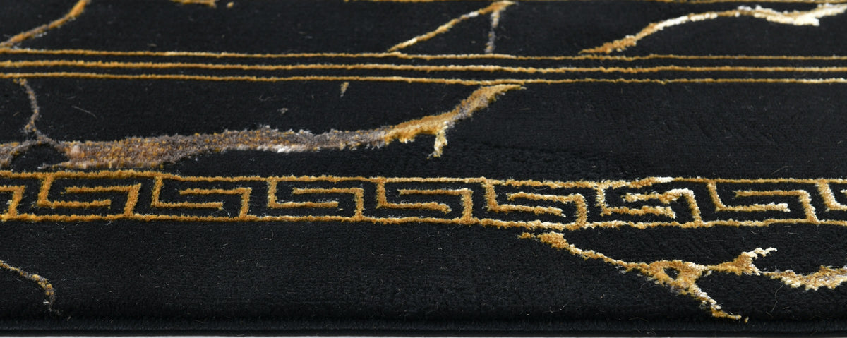 Zara Z093A Black Gold modern rug - Australian Rugs