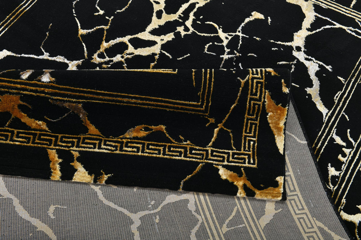 Zara Z093A Black Gold modern rug - Australian Rugs