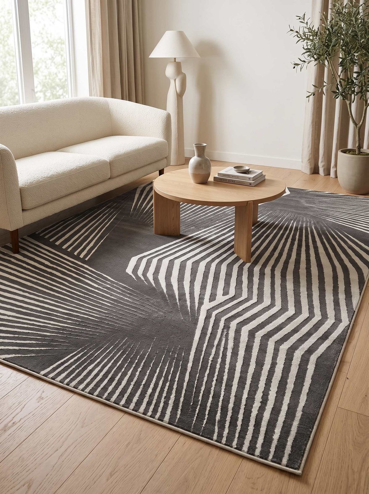Rhythm Z244B Grey Cream modern rug - Australian Rugs