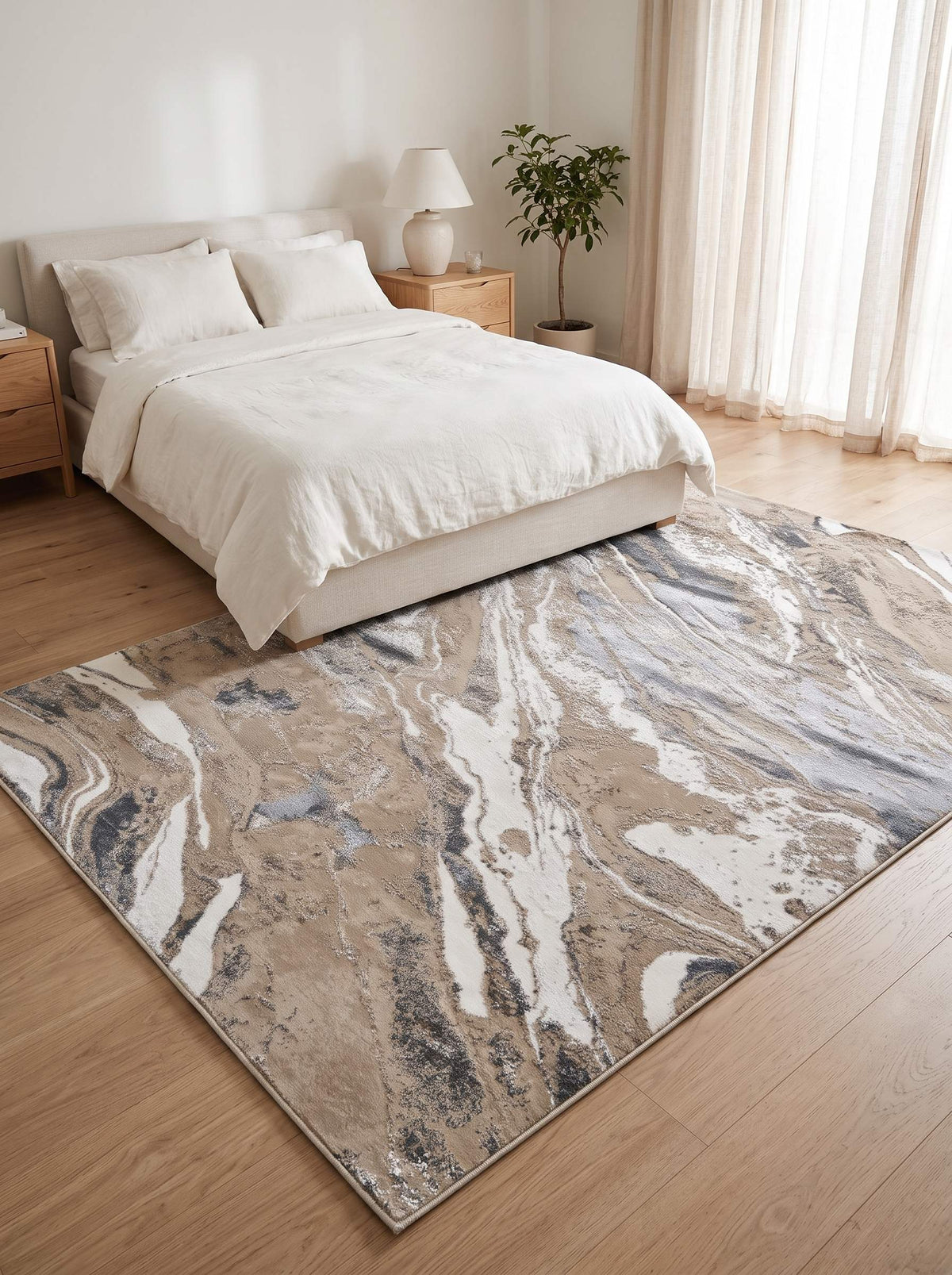 Zara Z351B Dark Beige Vizon modern rug - Australian Rugs