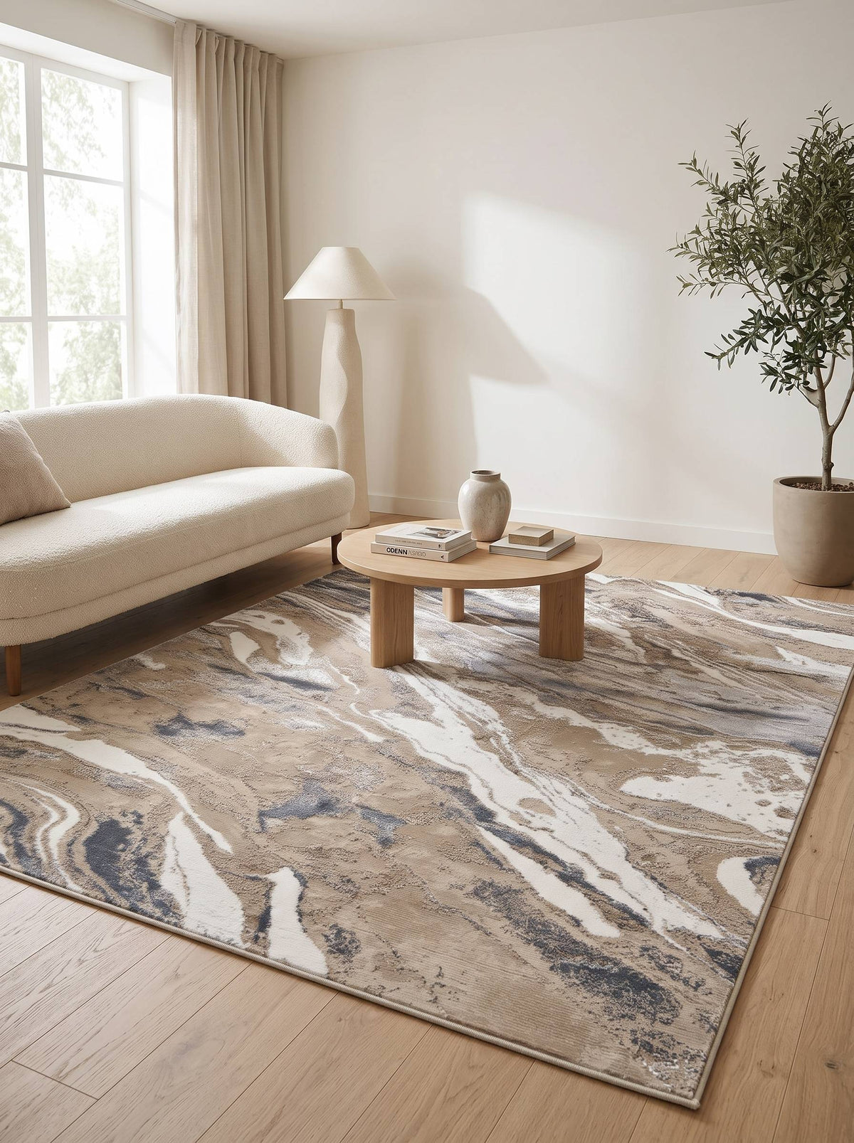 Zara Z351B Dark Beige Vizon modern rug - Australian Rugs