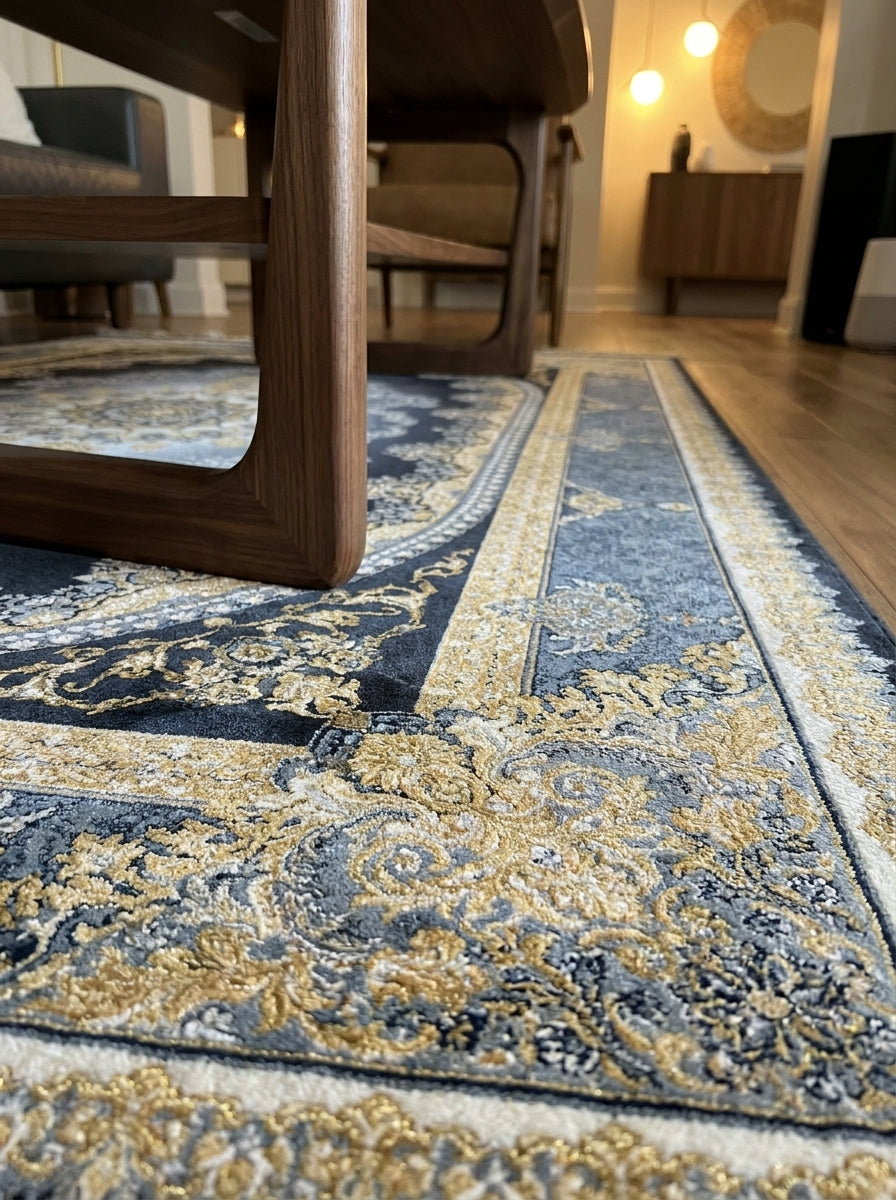 Mashad 723502 Coal Traditional Persian-Style Area Rug & Hallway Runner – Machine-Made, Turkey