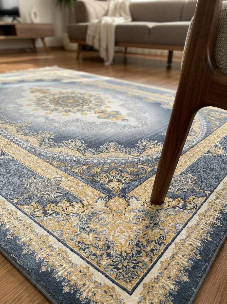 Mashad 723502 Grey Traditional Persian-Style Area Rug & Hallway Runner – Machine-Made, Turkey