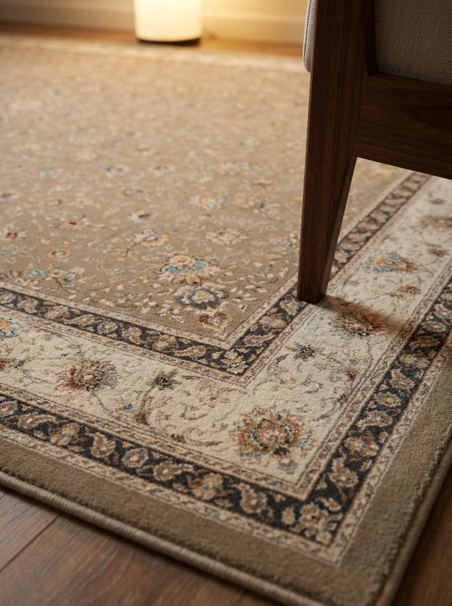 Mashad 817258 Coffee Traditional Persian-Style Area Rug – Machine-Made, Turkey
