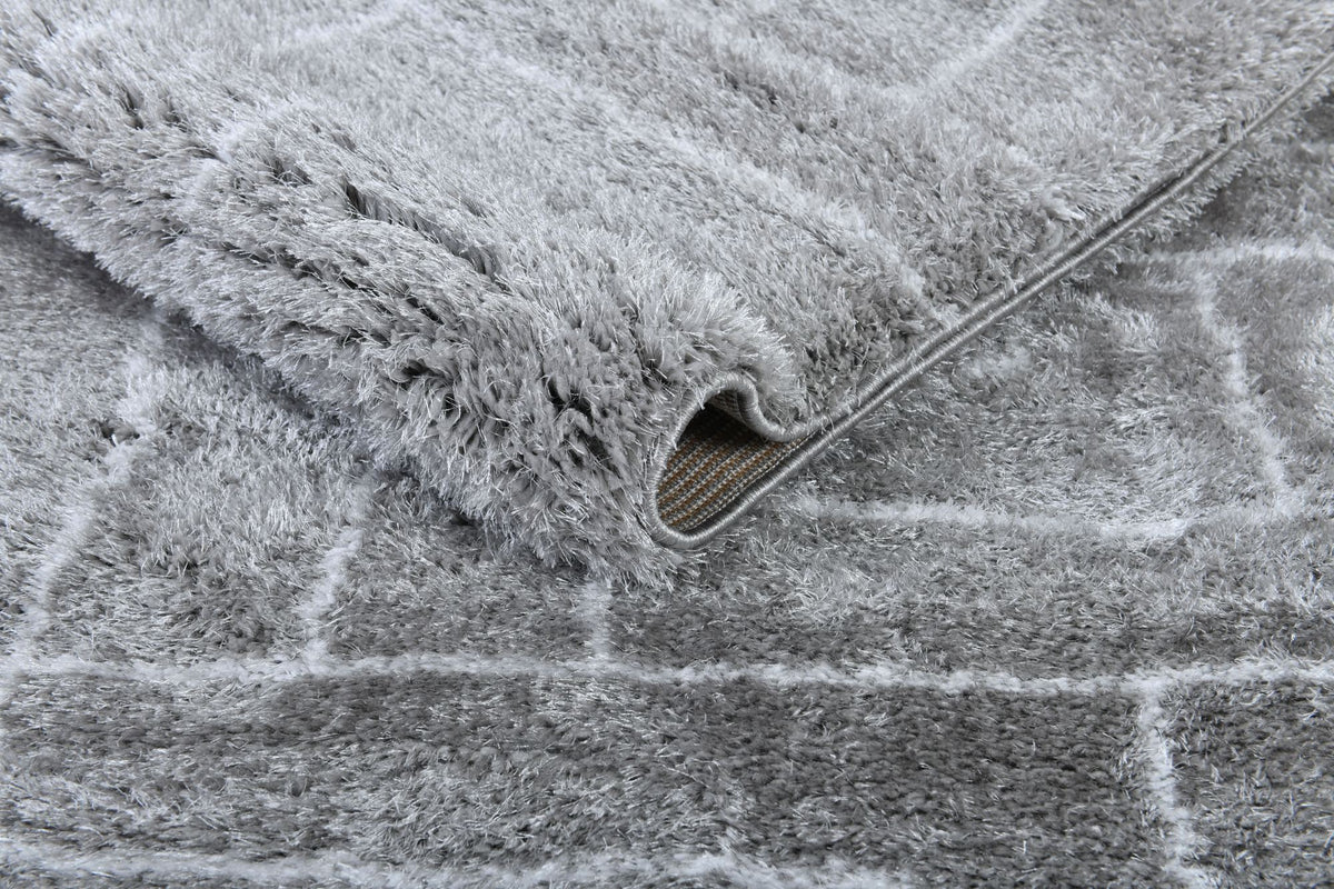 Puffy Style P406A Grey White modern rug - Australian Rugs
