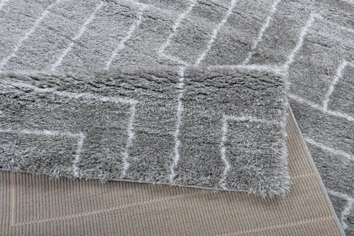 Puffy Style P406A Grey White modern rug - Australian Rugs