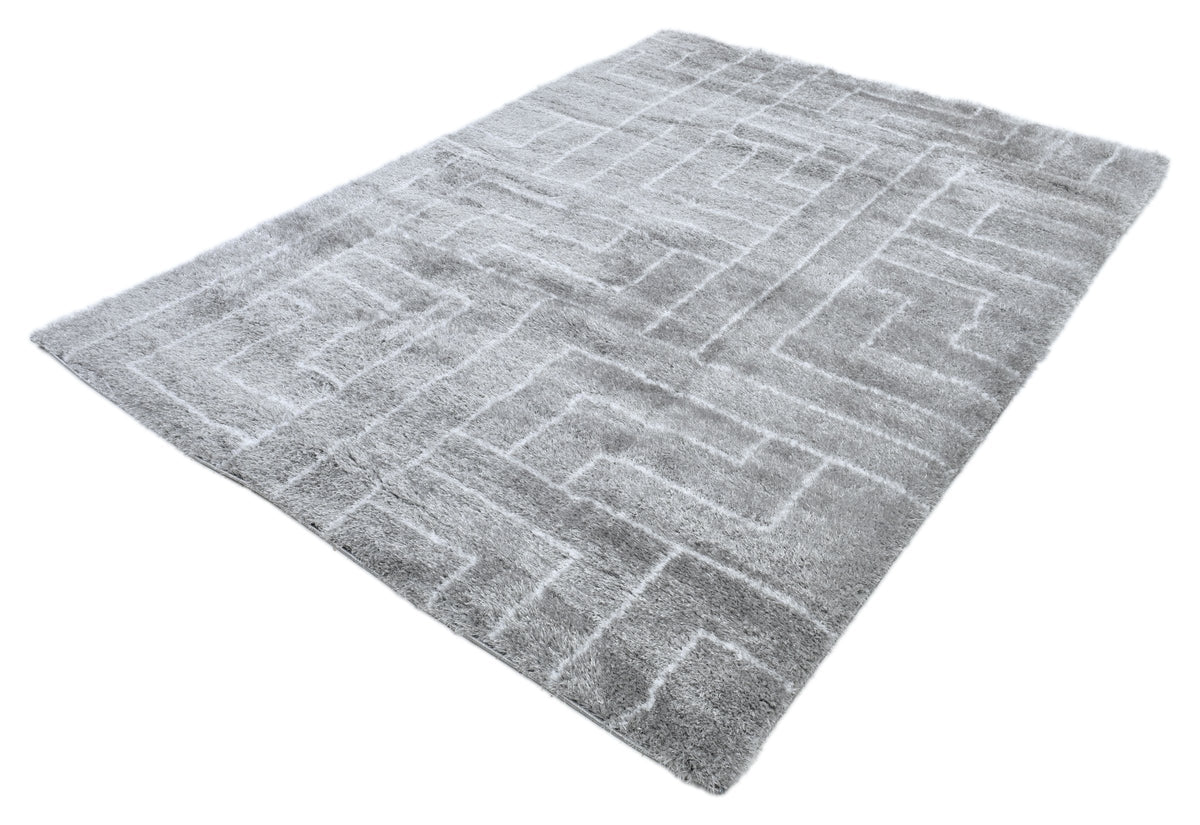 Puffy Style P406A Grey White modern rug - Australian Rugs