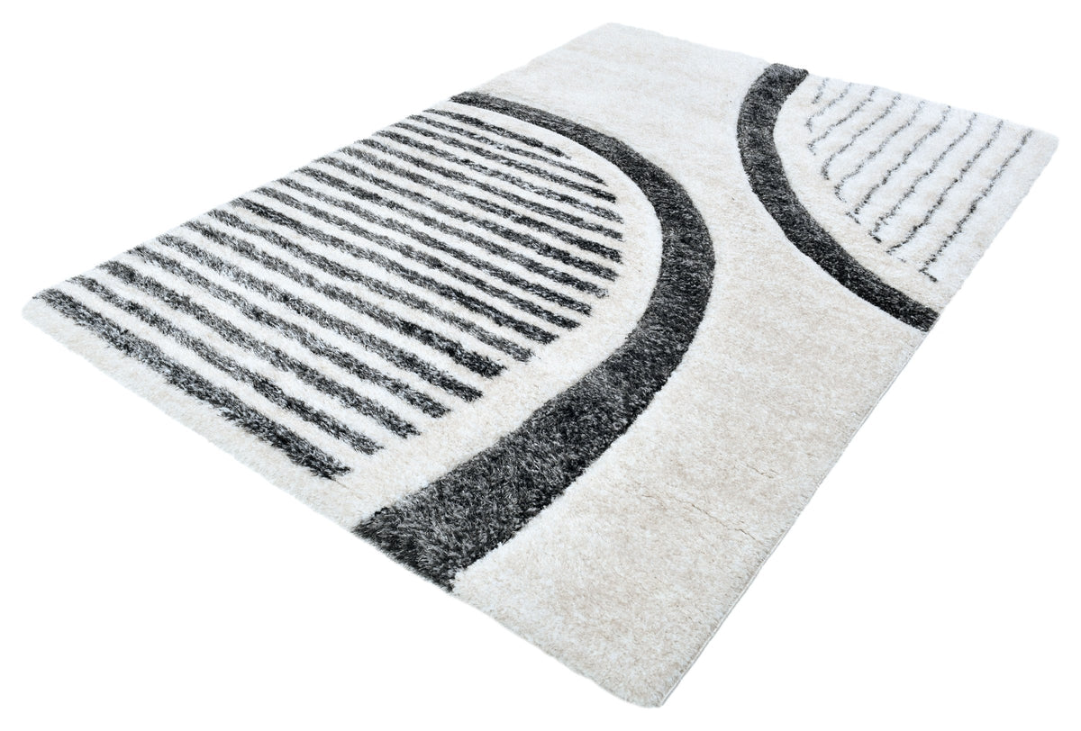 Puffy Style P960A Beige Anthracite modern rug - Australian Rugs