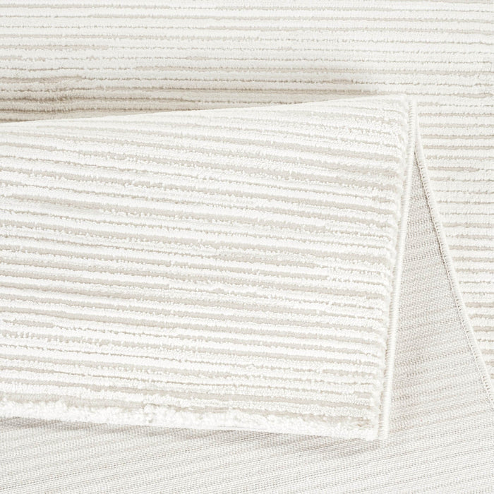 Anemon F043A Modern Area Rug in Cream - linear texture close-up