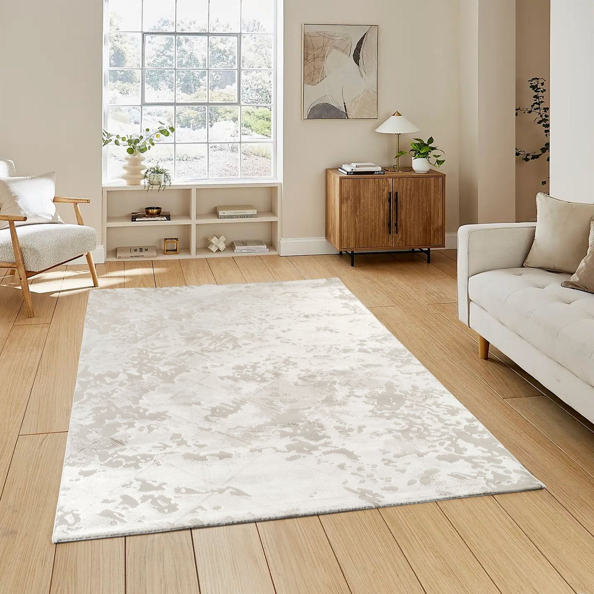 Anemon T058A Modern Area Rug Cream - detail view 1 - Australian Rugs