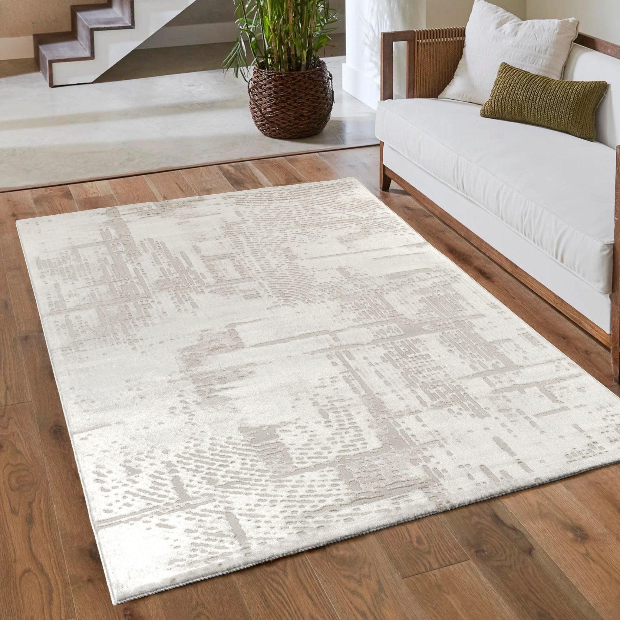 Anemon T072A Modern Area Rug Cream L.Beige - detail view 1 - Australian Rugs