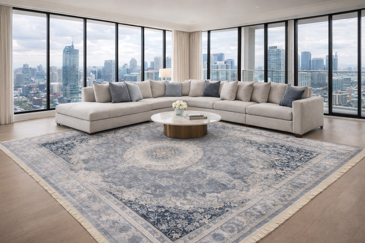 Dariush 1406 Traditional Persian Area Rug in Grey - detail view 2 - Australian Rugs