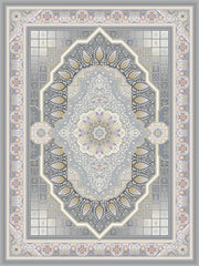 Delvin Traditional Persian Area Rug in Silver - additional angle