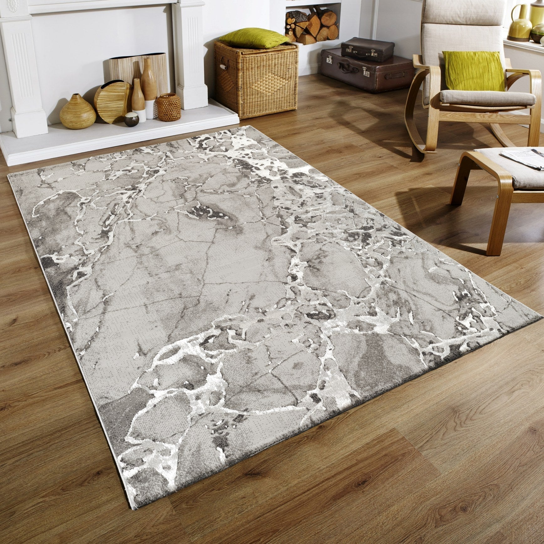 Elmas T502A Modern Area Rug L.Grey V.Beige - detail view 1 - Australian Rugs