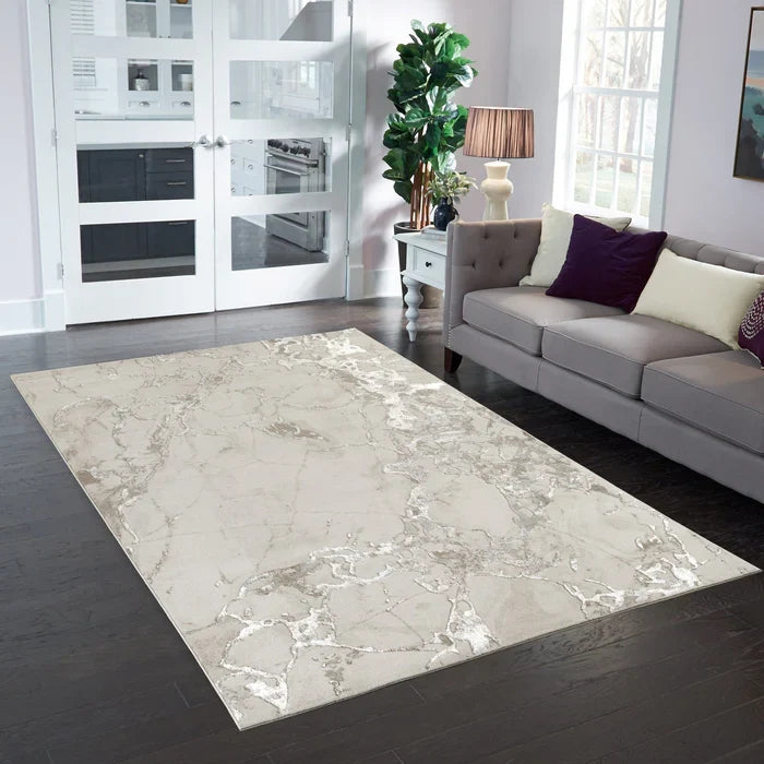 Elmas T502B Modern Area Rug Cream White - detail view 1 - Australian Rugs