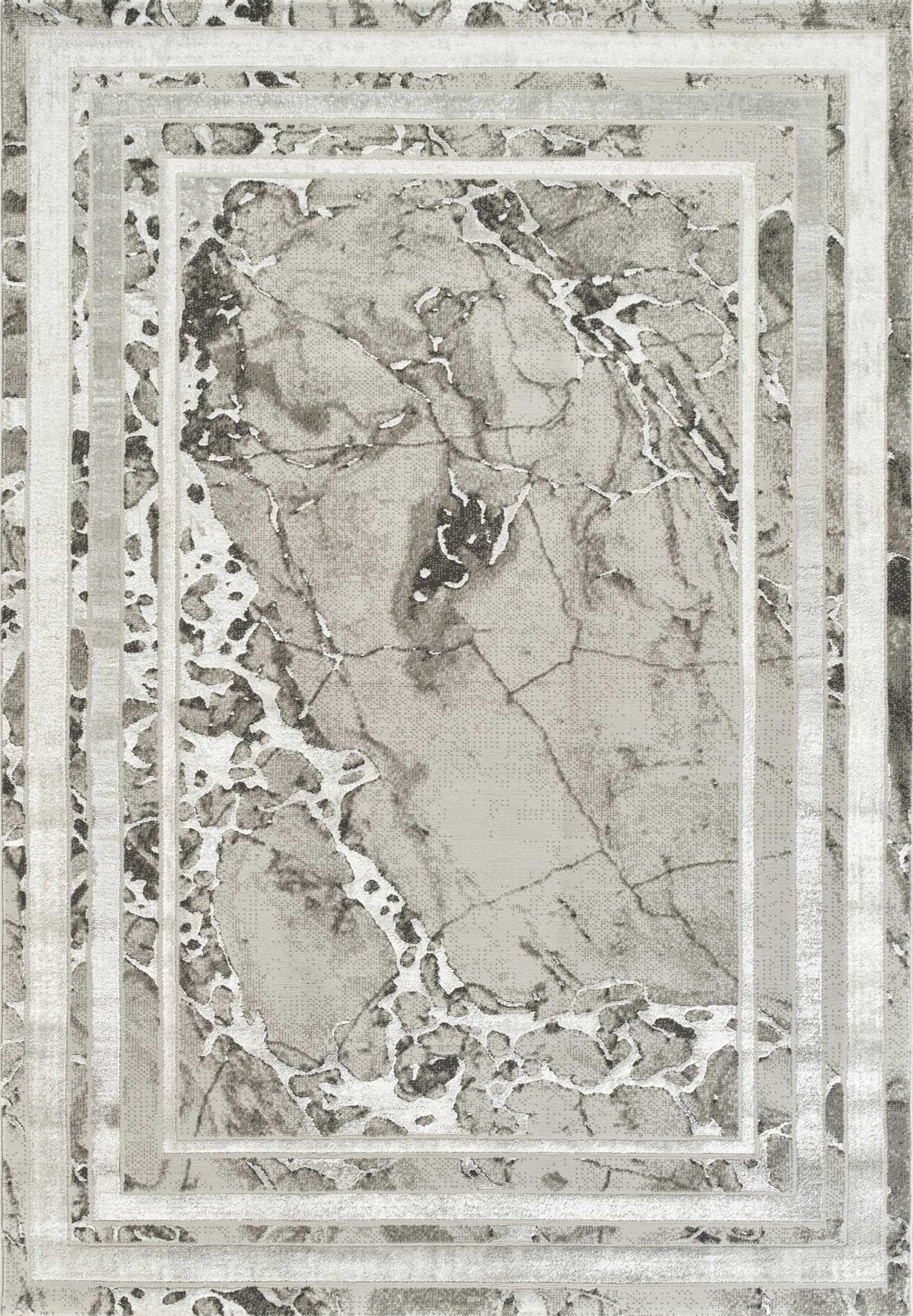 Elmas T502B modern area rug light grey white