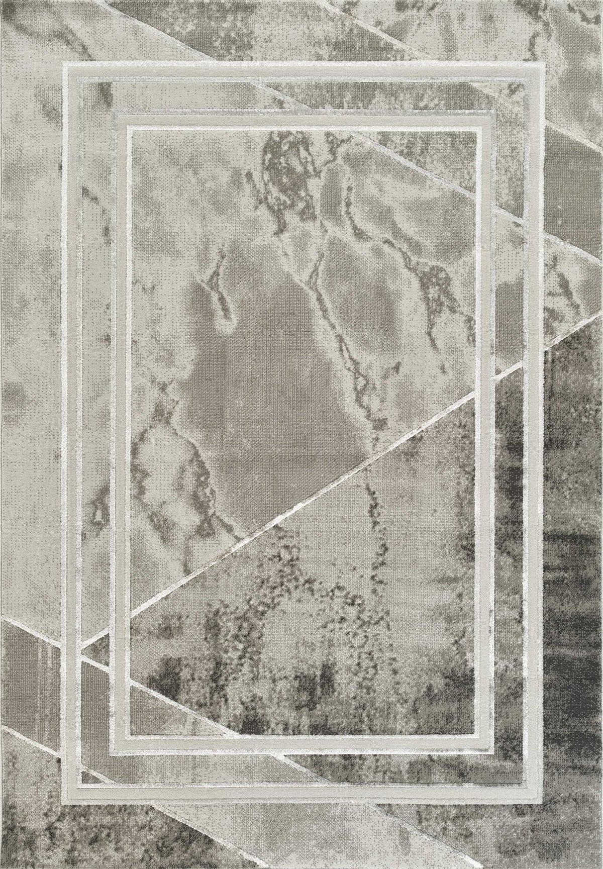 Elmas T510A modern area rug light grey white