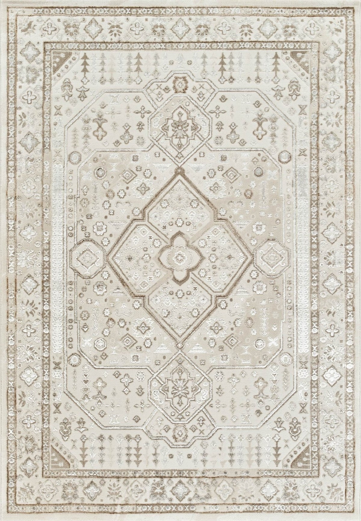 Elmas T529A Modern Area Rug White V. White – Australian Rugs