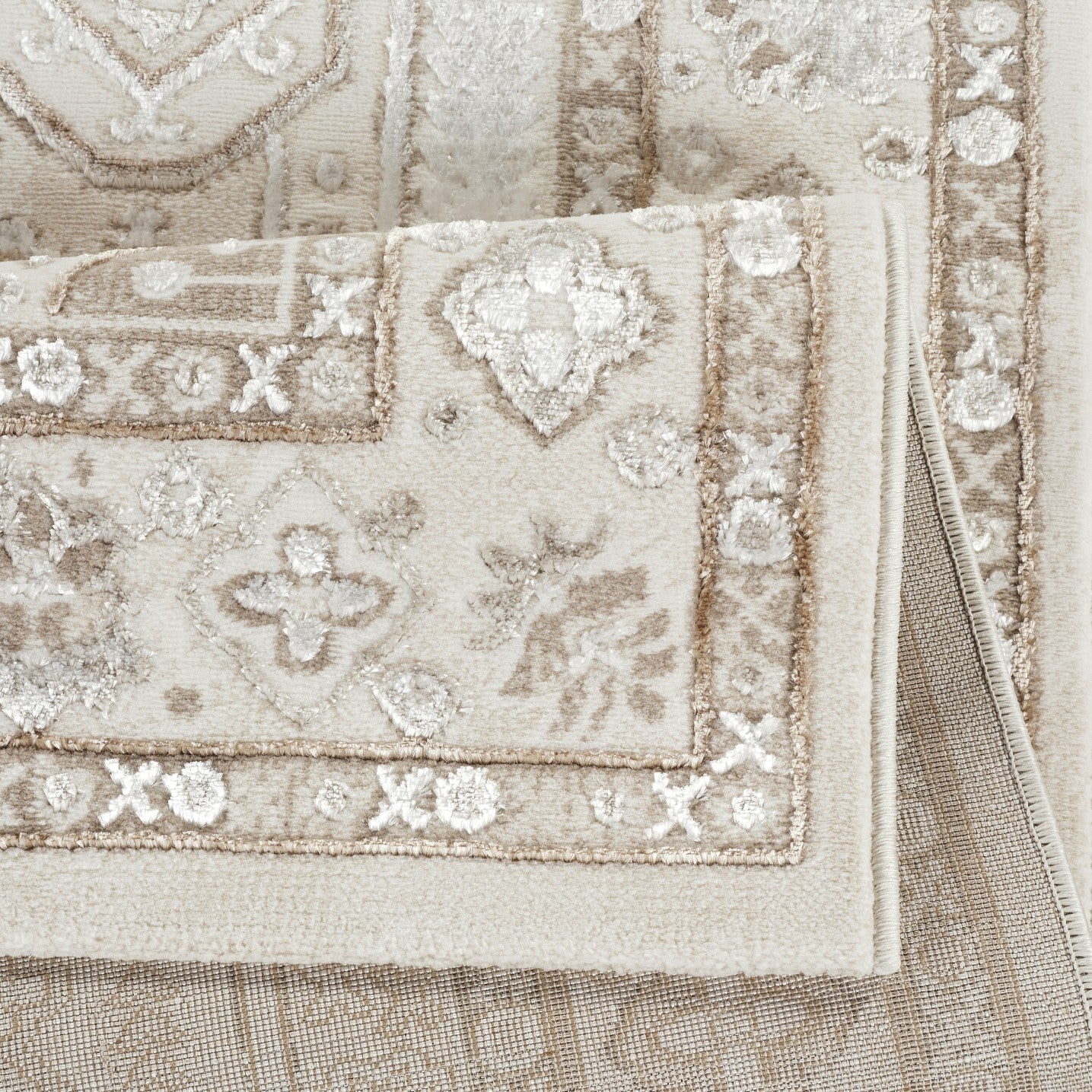 Elmas T529A Modern Area Rug Cream White - detail view 2 - Australian Rugs