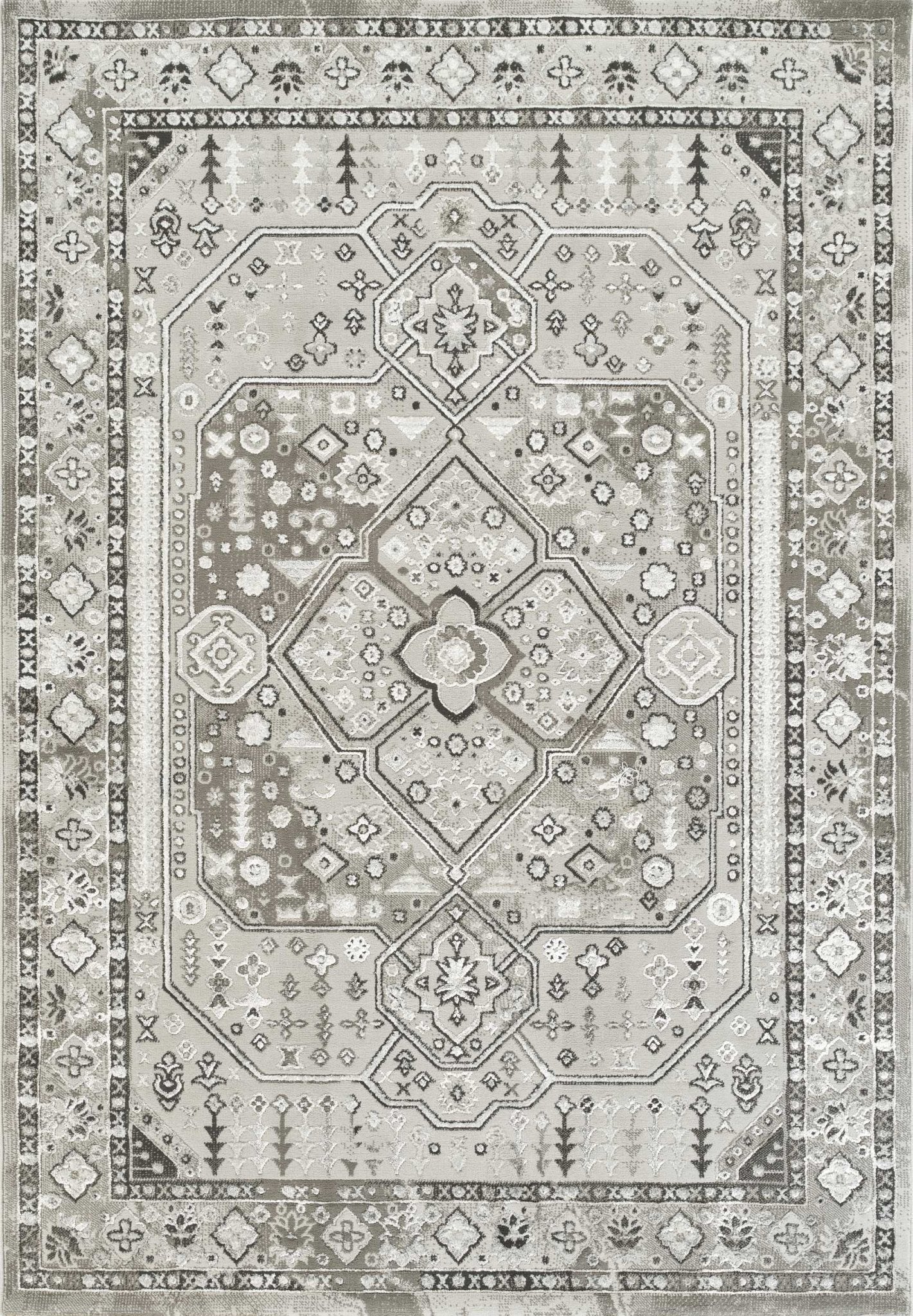 Elmas T529A Modern Area Rug L.Grey White - Australian Rugs