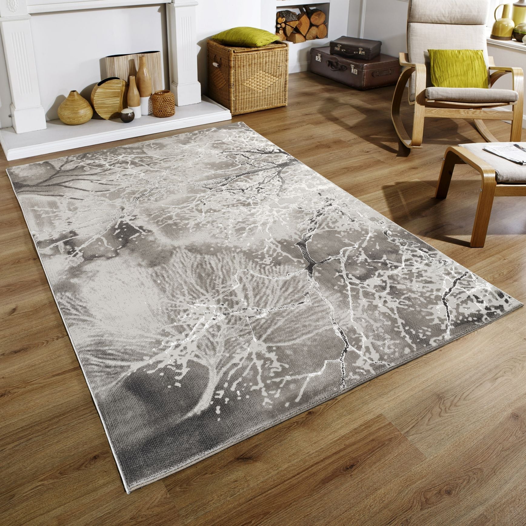 Elmas T532A Modern Area Rug L.Grey V.Grey - detail view 1 - Australian Rugs
