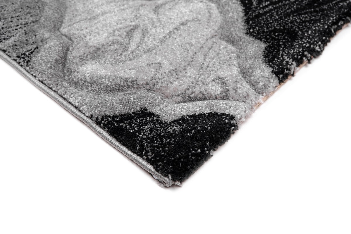 Australian Rugs - Faery 10140 Black Dark Grey Modern Area Rug close up texture