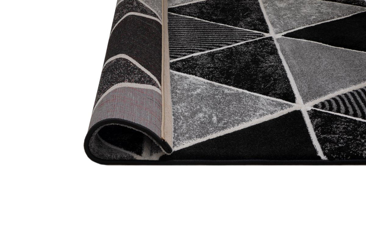 Australian Rugs - Faery E5113 Black Dark Grey Modern Area Rug styled in a room