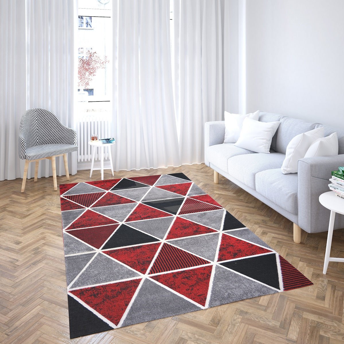 Australian Rugs - Faery E5113 Dark Red-Black Modern Area Rug styled in a room