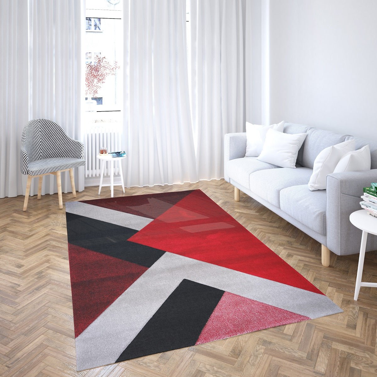 Australian Rugs - Faery Fe394 Dark Red-Black Modern Area Rug styled in a room