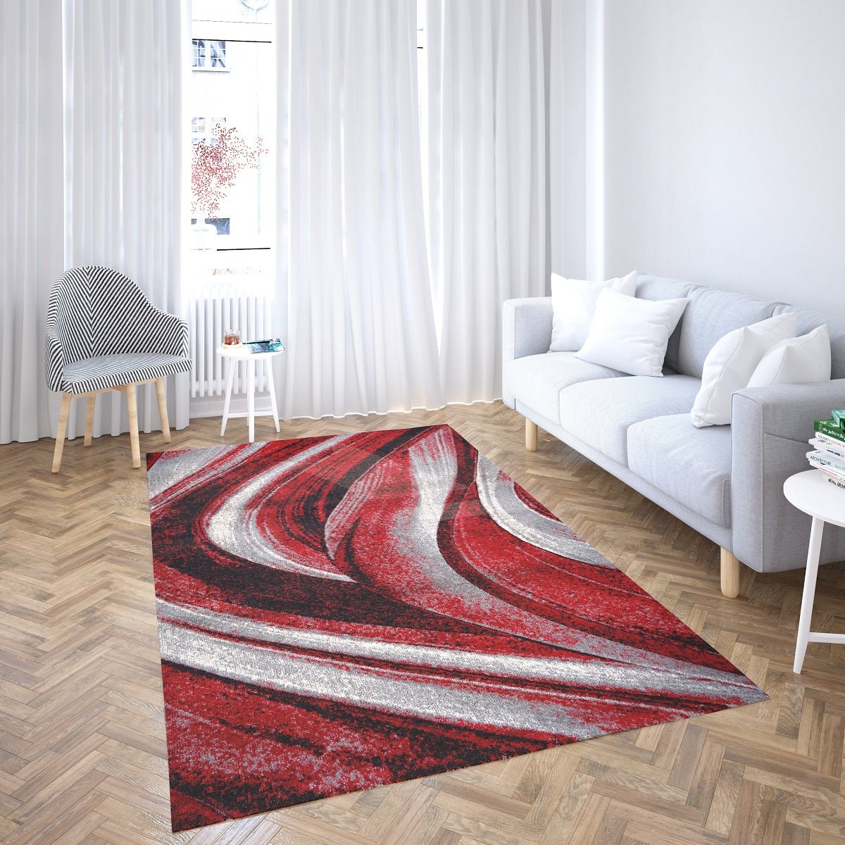 Australian Rugs - Faery Fe703 Dark Red-Black Modern Area Rug styled in a room