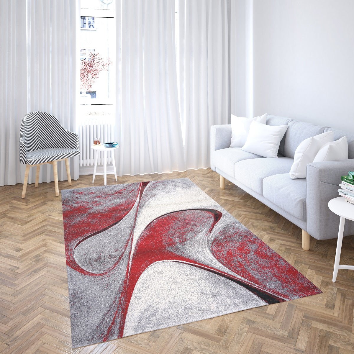 Australian Rugs - Faery G2855 Dark Red-Black Modern Area Rug styled in a room