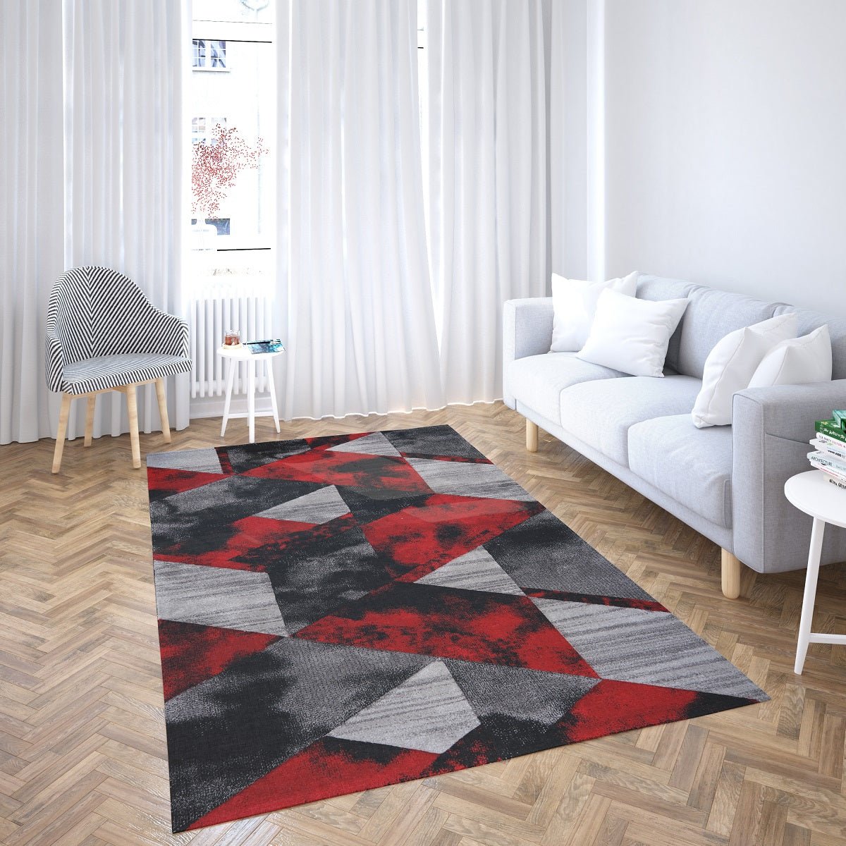 Australian Rugs - Faery G6511 Dark Red-Black Modern Area Rug styled in a room