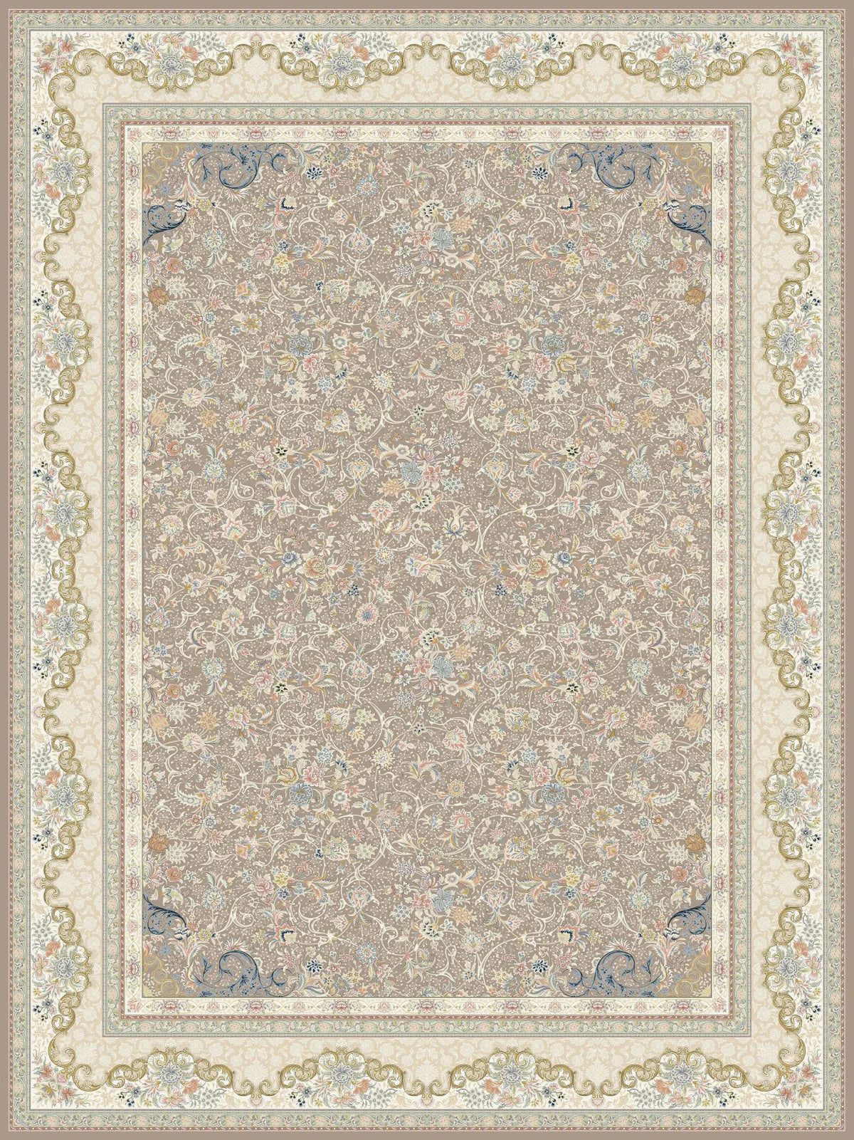 Golriz Traditional Persian Area Rug Chocolate
