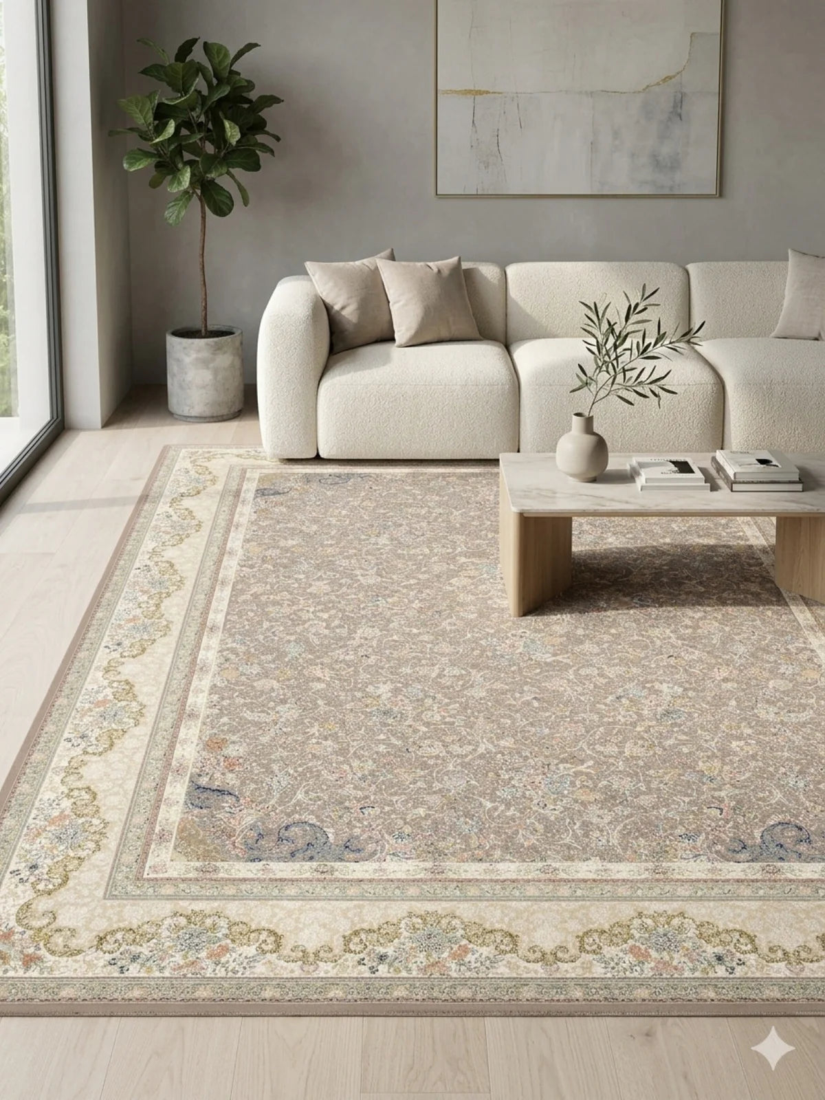 Golriz Traditional Persian Area Rug Chocolate