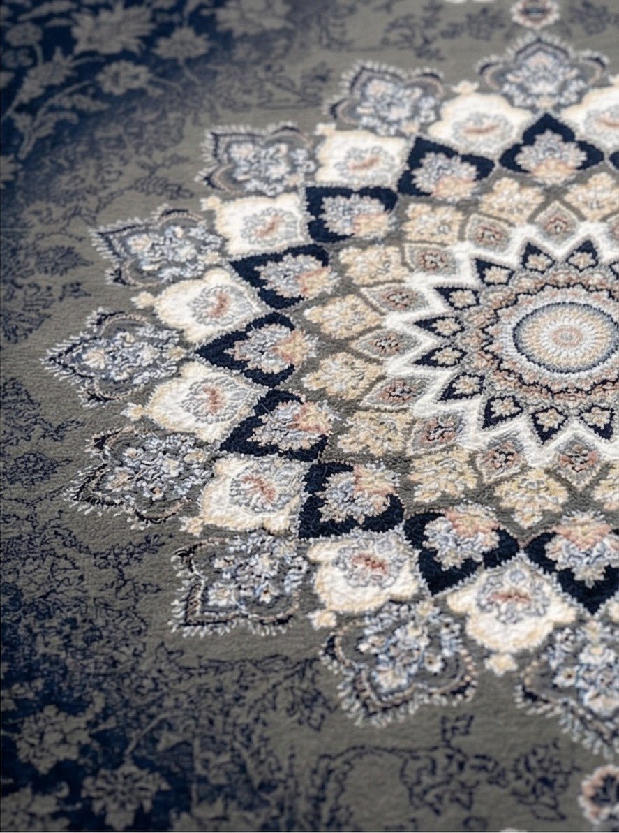 Kamand Traditional Persian Area Rug Navy Blue - detail view 2 - Australian Rugs