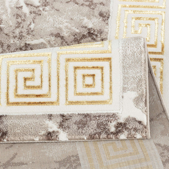 Marmaris D380A Modern Area Rug Cream V.Gold