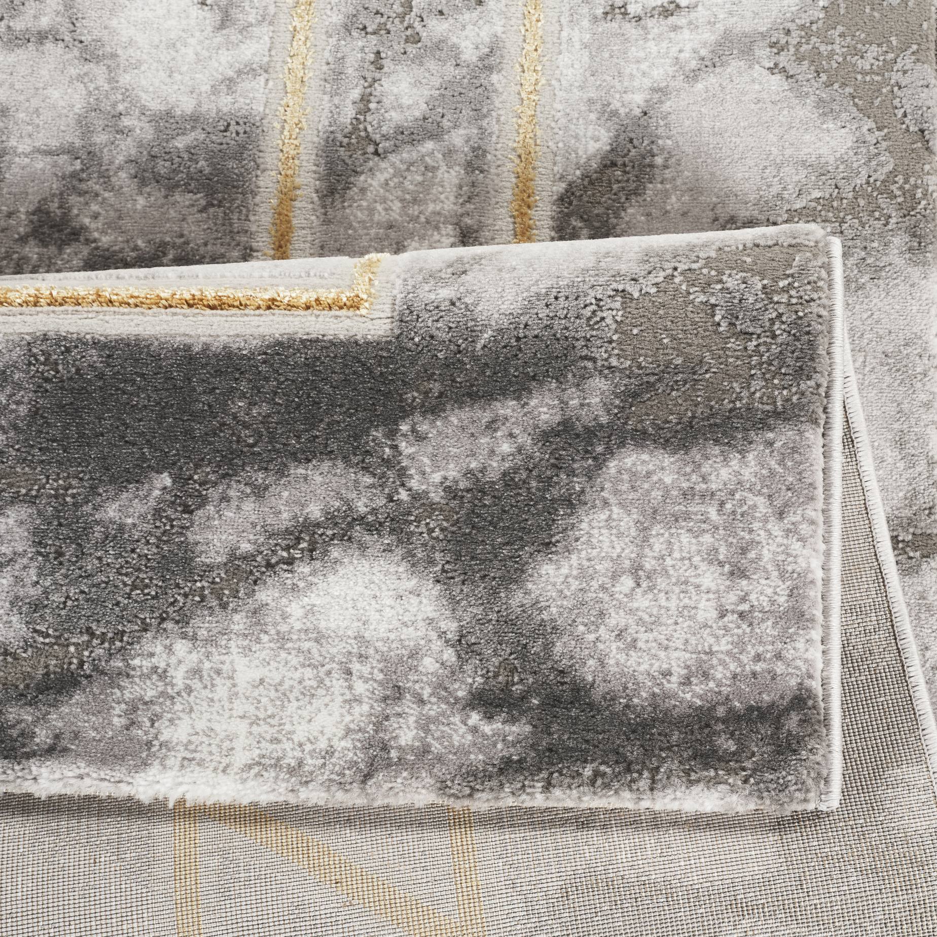 Marmaris D387A Modern Area Rug L.Grey V.Gold - detail view 2 - Australian Rugs