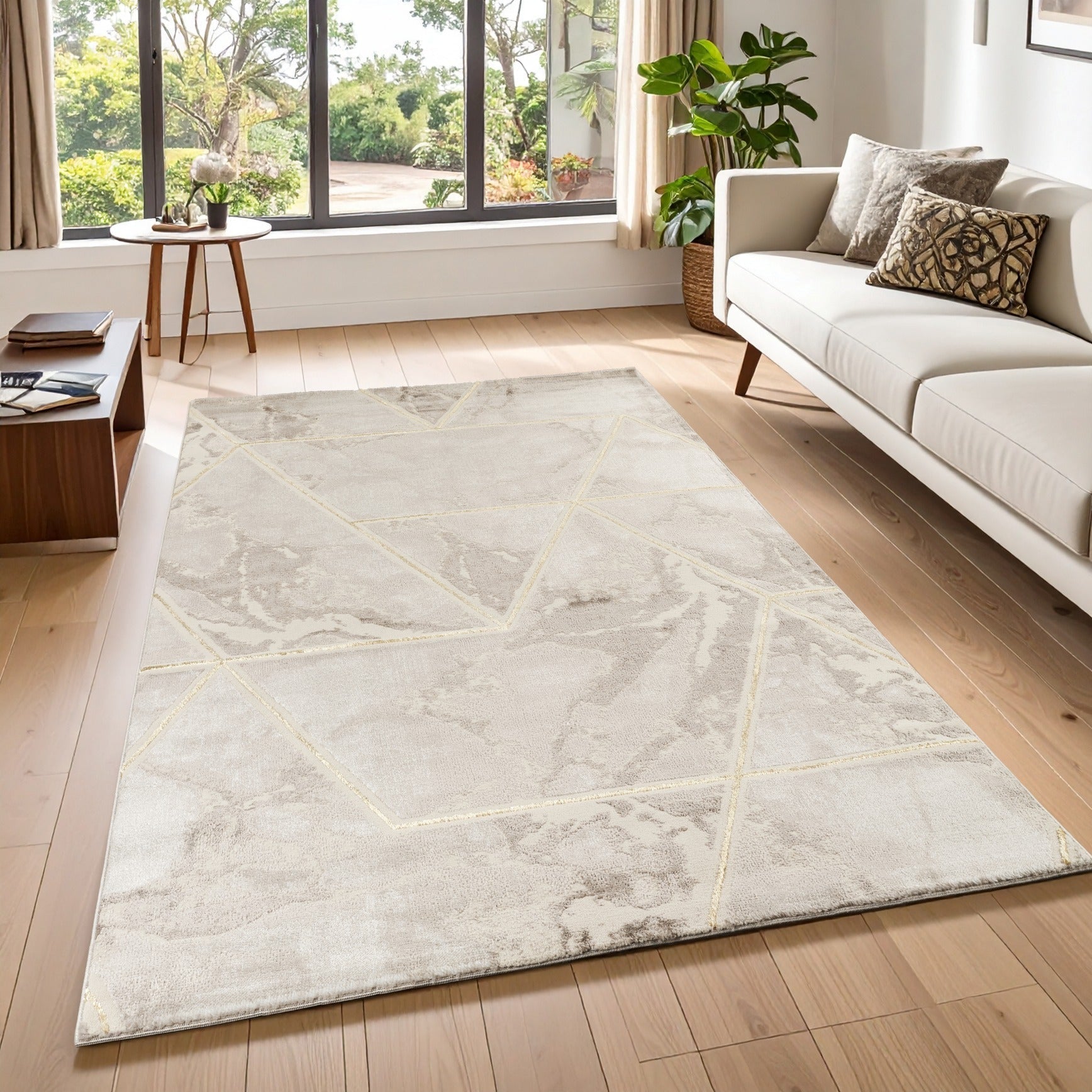 Marmaris D461A Modern Area Rug Beige V.Gold - detail view 1 - Australian Rugs