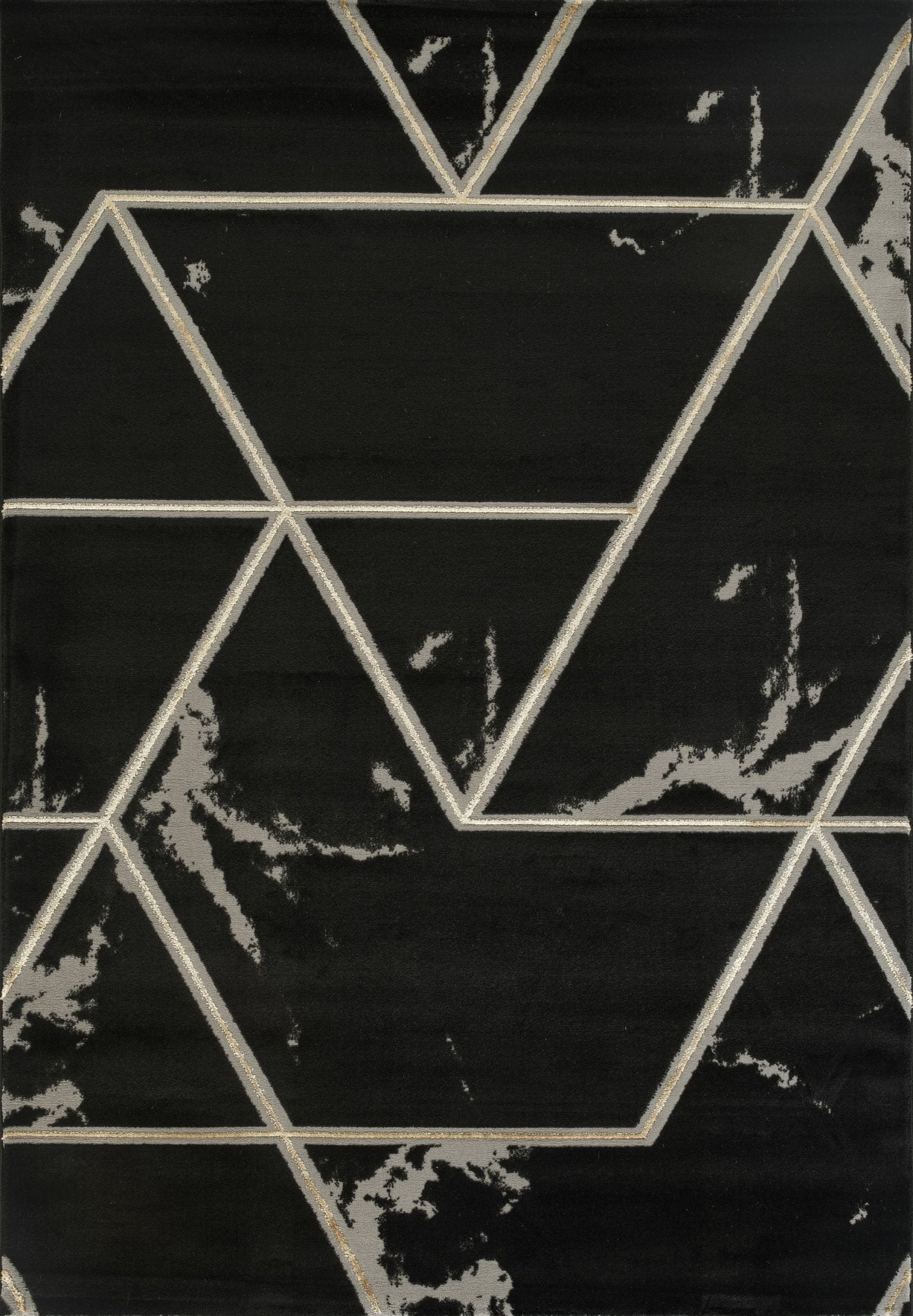 Marmaris D461B Modern Area Rug Black V.Gold - Australian Rugs
