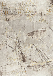 Marmaris E533A modern area rug in cream and gold - full rug view, Australian Rugs