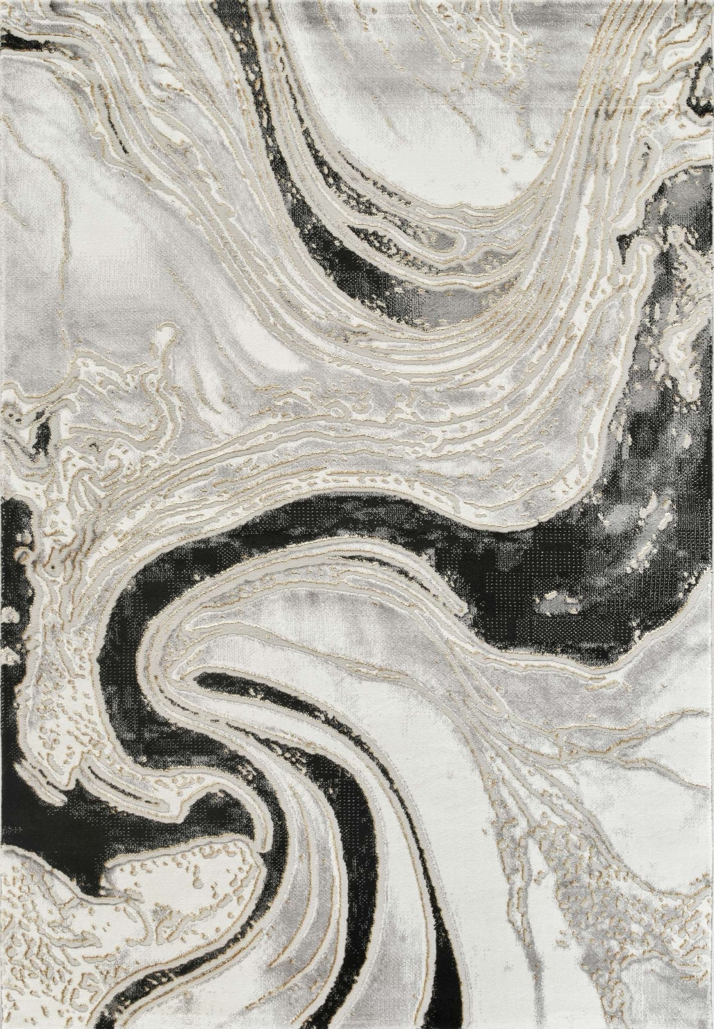 Marmaris T034A Modern Area Rug White L.Grey - Australian Rugs