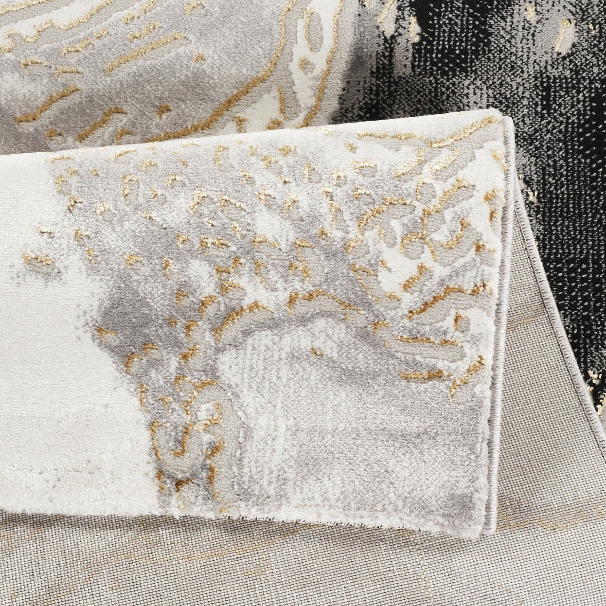 Marmaris T034A Modern Area Rug White L.Grey - detail view 2 - Australian Rugs