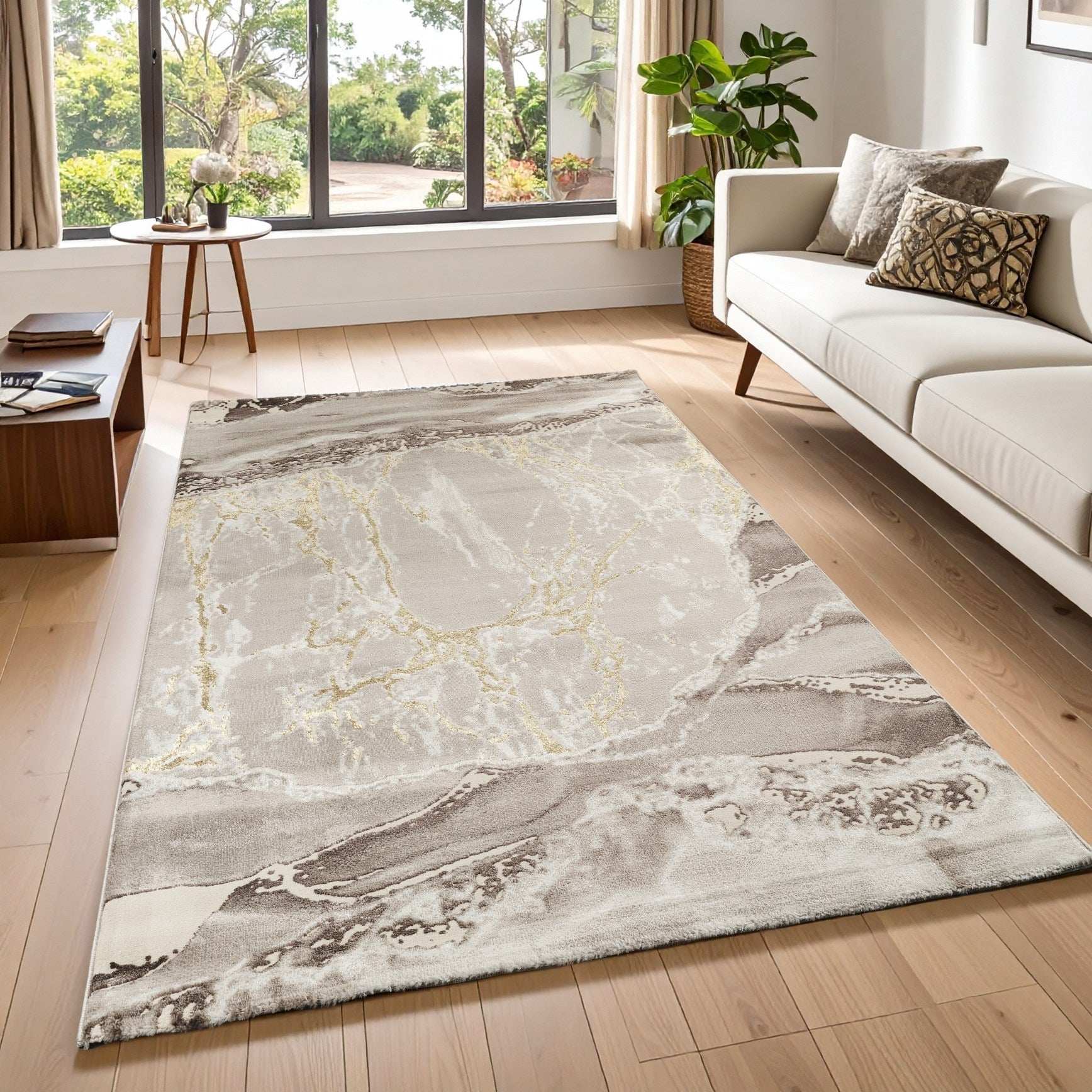 Marmaris T042A Modern Area Rug Beige Cream - detail view 1 - Australian Rugs