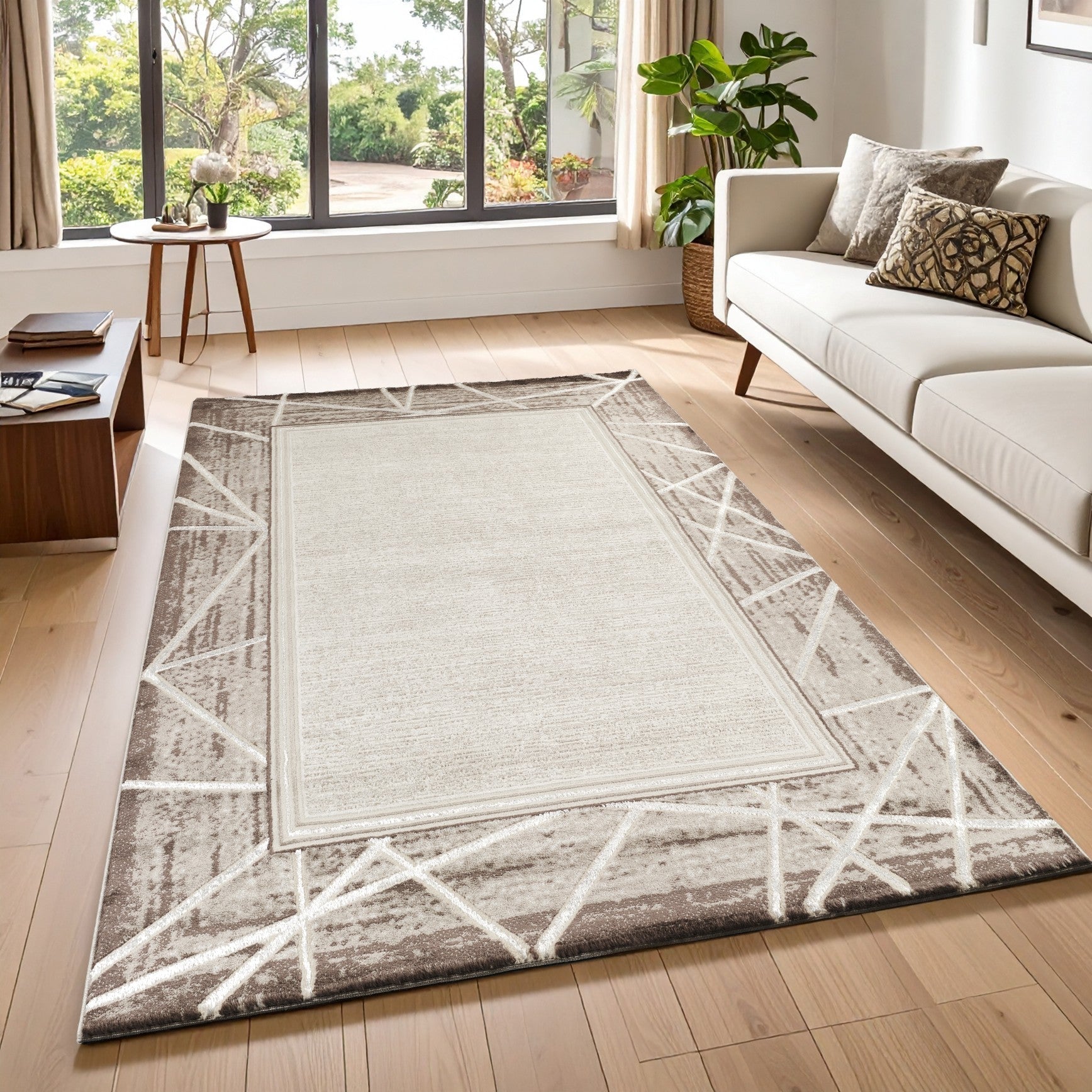 Marmaris T046A Modern Area Rug Beige Cream - detail view 1 - Australian Rugs