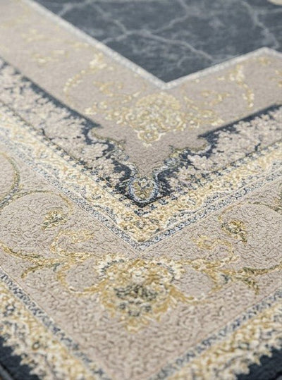 Nasim Smoky Traditional Persian Area Rug - styled in a living room